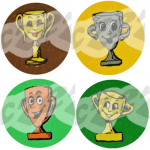 SMILING TROPHIES (60 STICKERS)       